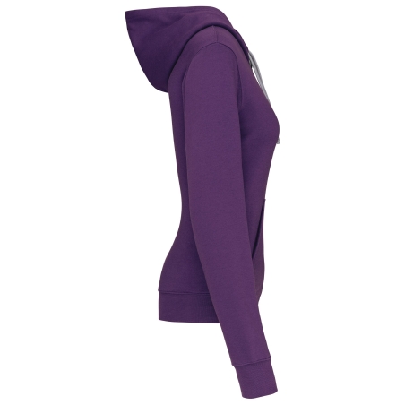 Sweat à capuche contrastée femme Gris/Violet Kariban – vue 3