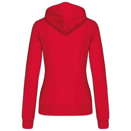 Sweat capuche contrastée femme Kariban Blanc/Rouge – vue 2