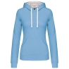 Sweat capuche contrastée femme Kariban – Blanc/Bleu