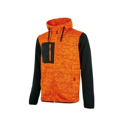 Sweat zippé à capuche Rainbow Orange Fluo U-Power