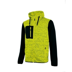 Sweat zippé capuche polaire Rainbow Jaune Fluo U-Power