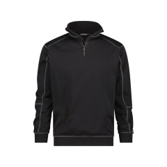 Sweat-shirt de travail zippé col montant 290 g/m² Noir – Dassy Felix