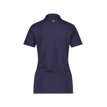 Polo de travail femme manches courtes coton piqué coupe cintrée Marine – Dassy Leon Women
