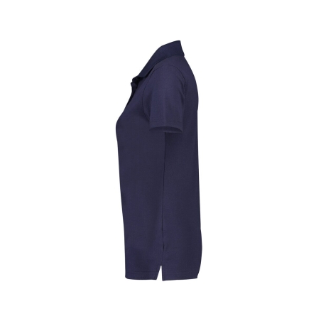 Polo de travail femme manches courtes coton piqué coupe cintrée Marine – Dassy Leon Women