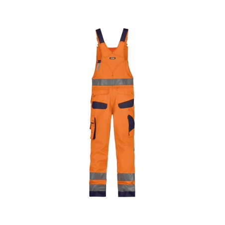 Cotte à bretelles haute visibilité multipoches Cordura Orange fluo/marine coupe longue – Dassy Malmedy