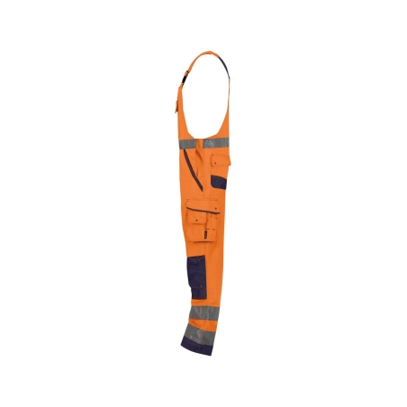 Cotte à bretelles haute visibilité multipoches Cordura Orange fluo/marine coupe longue – Dassy Malmedy