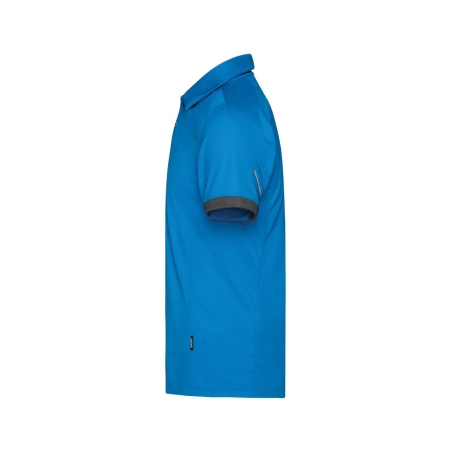 Polo de travail piqué respirant anti-UV UPF 50+ séchage rapide Bleu azur/gris – Dassy Traxion Next