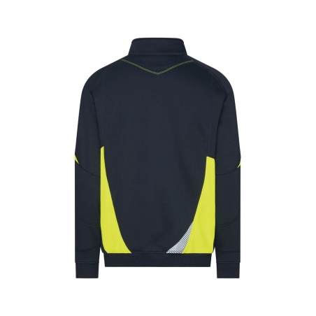 Sweat-shirt de travail zippé avec bandes réfléchissantes haute visibilité Marine/jaune – Dassy Aratu