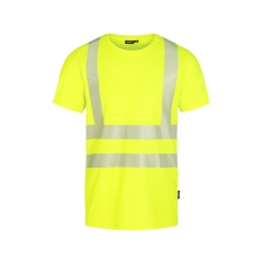 T-shirt haute visibilité manches courtes UPF 50+ tissu recyclé Jaune fluo – Dassy Carter
