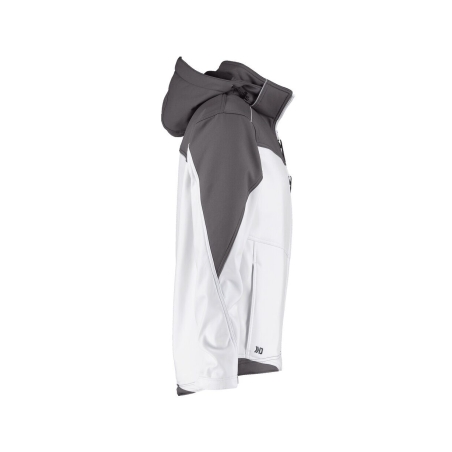 Veste softshell triple couche bicolore avec capuche amovible Blanc/gris ciment – Dassy Jakarta