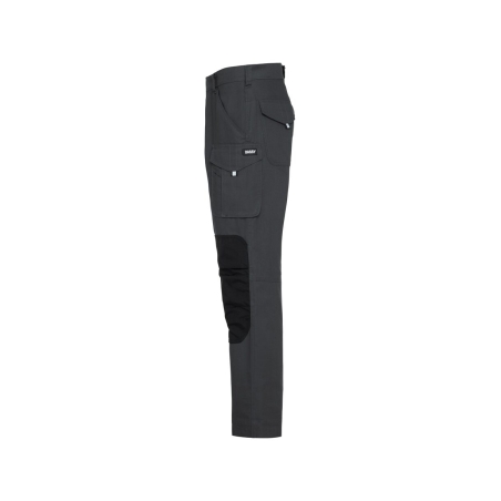 Pantalon de travail poches genoux Cordura regular fit slim leg Gris/noir coupe longue – Dassy Ando