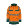Parka haute visibilité imperméable classe 3 multipoches Orange fluo/vert – Dassy Atlantis