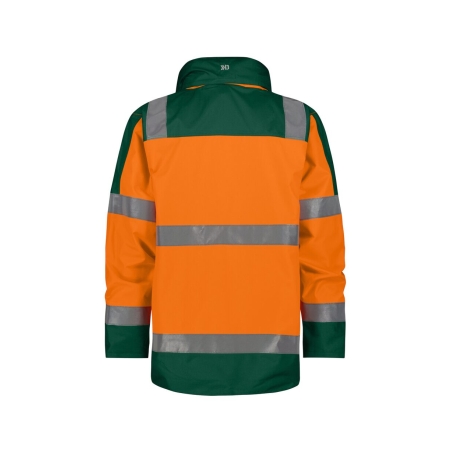 Parka haute visibilité imperméable classe 3 multipoches Orange fluo/vert – Dassy Atlantis