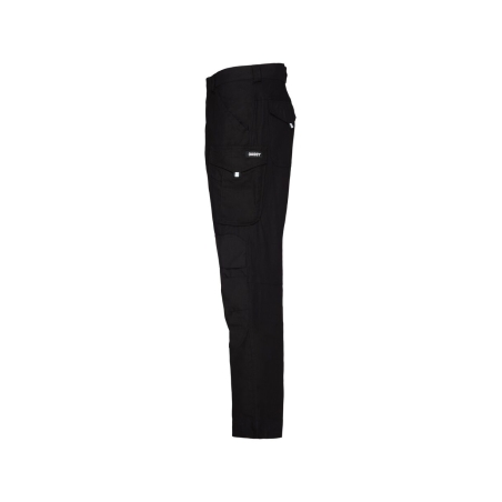 Pantalon de travail poches genoux Cordura regular fit slim leg Noir coupe courte – Dassy Ando