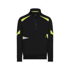 Sweat-shirt de travail zippé avec bandes réfléchissantes Noir/jaune – Dassy Aratu