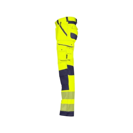 Pantalon haute visibilité stretch multipoches à genouillères Jaune fluo/marine coupe longue – Dassy Aruba
