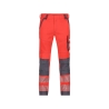 Pantalon haute visibilité stretch multipoches à genouillères Rouge fluo/gris ciment coupe longue – Dassy Aruba