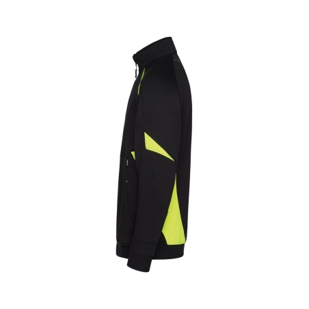Sweat-shirt de travail zippé avec bandes réfléchissantes Noir/jaune – Dassy Aratu
