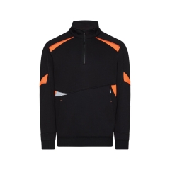 Sweat-shirt de travail zippé poches sécurité détails réfléchissants Noir/orange – Dassy Aratu