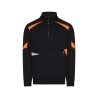 Sweat-shirt de travail zippé poches sécurité détails réfléchissants Noir/orange – Dassy Aratu