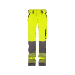 Pantalon haute visibilité stretch multipoches à genouillères Jaune/gris – Dassy Aruba Women