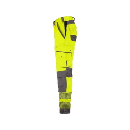 Pantalon haute visibilité stretch multipoches à genouillères Jaune/gris – Dassy Aruba Women