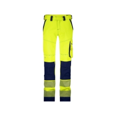 Pantalon haute visibilité stretch multipoches à genouillères Jaune/marine – Dassy Aruba Women