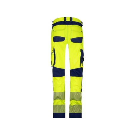 Pantalon haute visibilité stretch multipoches à genouillères Jaune/marine – Dassy Aruba Women