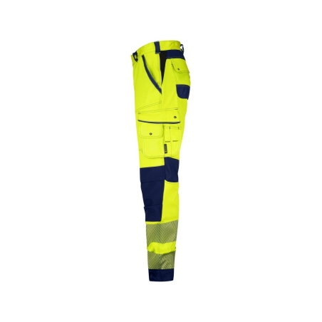 Pantalon haute visibilité stretch multipoches à genouillères Jaune/marine – Dassy Aruba Women