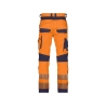 Pantalon haute visibilité stretch multipoches à genouillères Orange fluo/marine coupe courte – Dassy Aruba