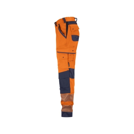 Pantalon haute visibilité stretch multipoches à genouillères Orange/marine – Dassy Aruba Women