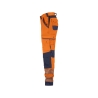 Pantalon haute visibilité stretch multipoches à genouillères Orange/marine – Dassy Aruba Women