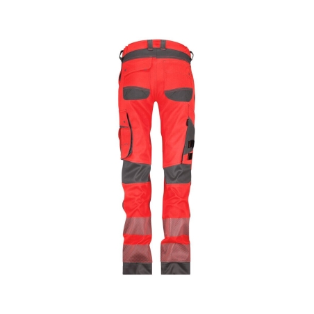 Pantalon haute visibilité stretch multipoches à genouillères Rouge/gris – Dassy Aruba Women