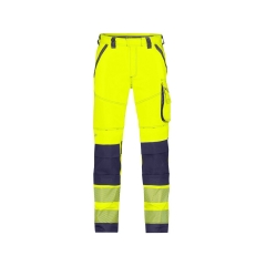 Pantalon haute visibilité stretch multipoches à genouillères Jaune fluo/marine – Dassy Aruba