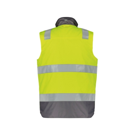 Gilet haute visibilité insérable matelassé coupe-vent imperméable Jaune fluo/gris ciment – Dassy Bilbao