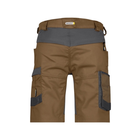 Bermuda de travail stretch multipoches Cordura Camel/gris anthracite – Dassy Axis