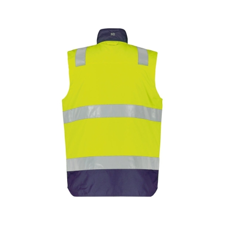 Gilet haute visibilité insérable matelassé coupe-vent imperméable Jaune fluo/marine – Dassy Bilbao