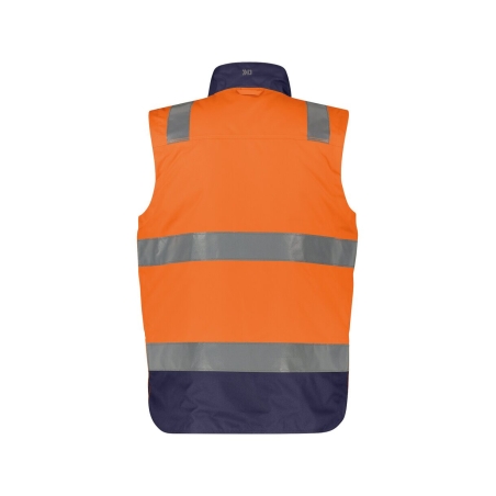Gilet haute visibilité insérable matelassé coupe-vent imperméable Orange fluo/marine – Dassy Bilbao