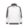 Sweat-shirt bicolore zippé coton polyester 290 g/m² Blanc/gris ciment – Dassy Basiel