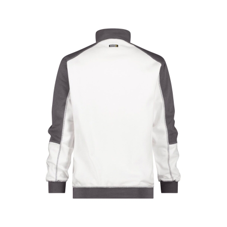 Sweat-shirt bicolore zippé coton polyester 290 g/m² Blanc/gris ciment – Dassy Basiel
