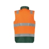 Gilet haute visibilité insérable matelassé coupe-vent imperméable Orange fluo/vert – Dassy Bilbao
