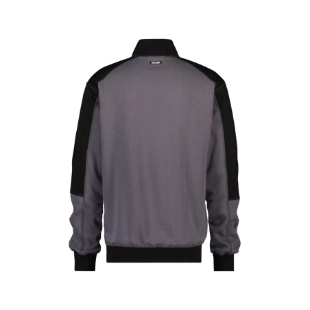 Sweat-shirt bicolore zippé coton polyester 290 g/m² Gris ciment/noir – Dassy Basiel
