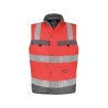 Gilet haute visibilité insérable matelassé coupe-vent imperméable Rouge fluo/gris ciment – Dassy Bilbao