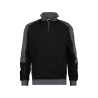 Sweat-shirt bicolore zippé coton polyester 290 g/m² Noir/gris ciment – Dassy Basiel