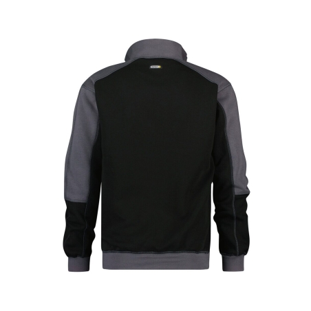 Sweat-shirt bicolore zippé coton polyester 290 g/m² Noir/gris ciment – Dassy Basiel