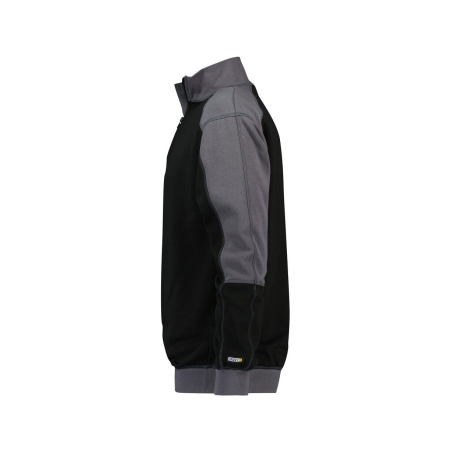 Sweat-shirt bicolore zippé coton polyester 290 g/m² Noir/gris ciment – Dassy Basiel