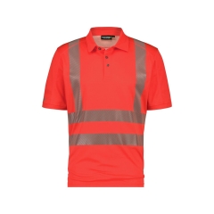 Polo haute visibilité manches courtes anti-UV UPF 50+ classe 2 Rouge fluo – Dassy Brandon