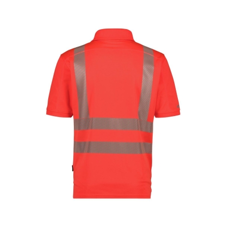 Polo haute visibilité manches courtes anti-UV UPF 50+ classe 2 Rouge fluo – Dassy Brandon