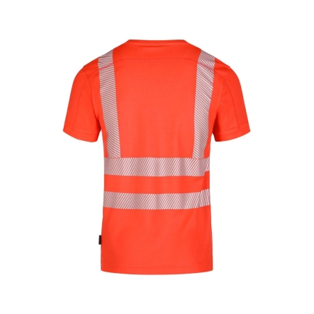 T-shirt haute visibilité manches courtes UPF 50+ tissu recyclé Rouge fluo – Dassy Carter