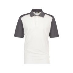 Polo de travail bicolore manches courtes coton piqué Blanc/gris ciment – Dassy Cesar